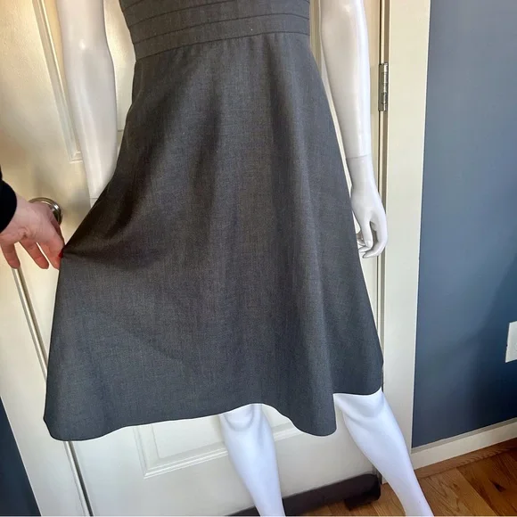 Calvin Klein Charcoal Wrap Cap Sleeve Banded Waist Dress - Picture 5 of 12